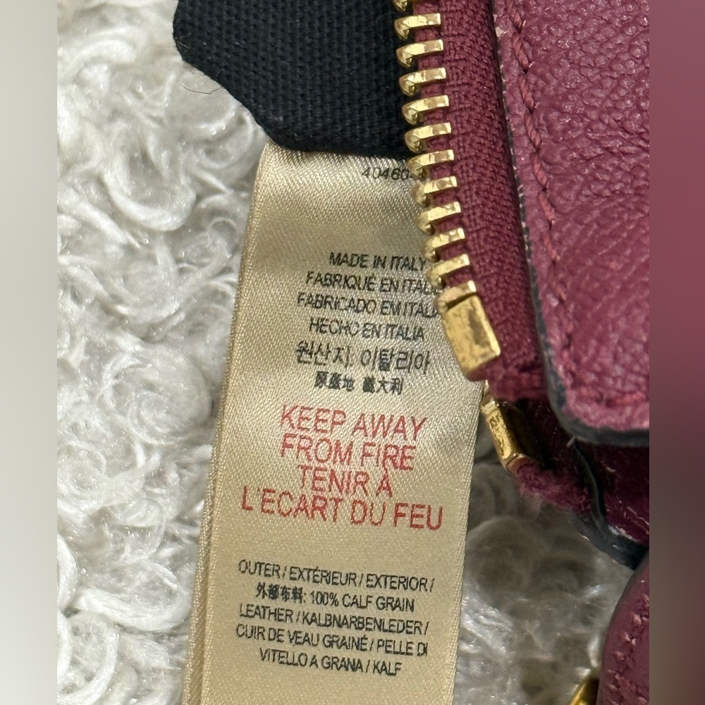 BURBERRY Helmsley Burgundy Leather House Check Adjustable Crossbody Bag - Picture 16 of 16